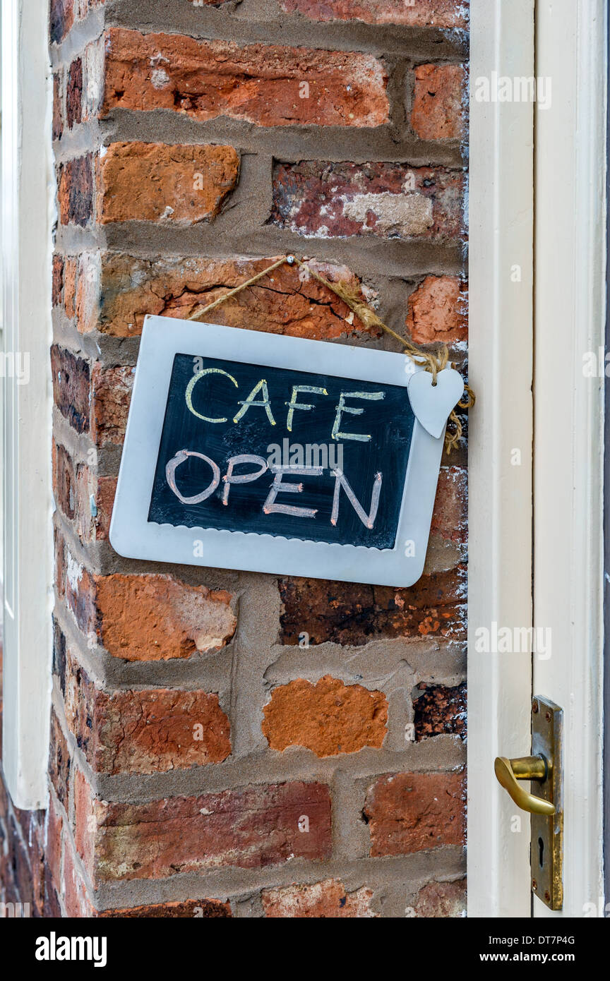 Cafe open sign. Stock Photo