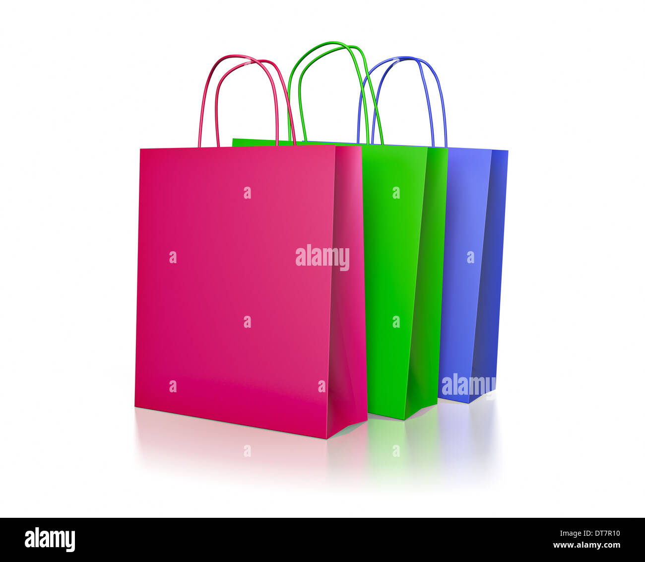 Colored paper shopping bags on white background Stock Photo Alamy