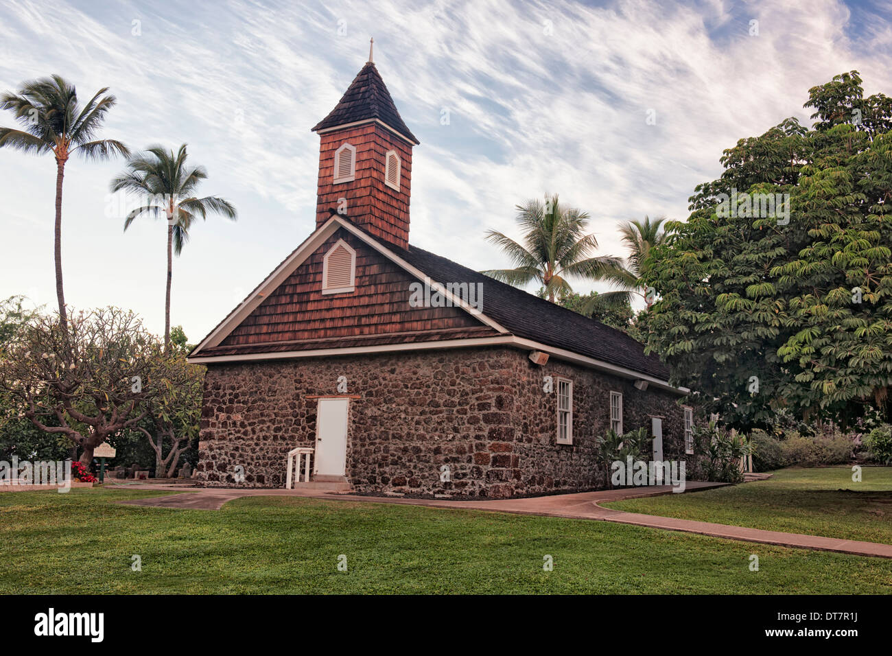 Keawala’i Congregational Church founded in 1832 on Hawaii’s island of Maui. Stock Photo