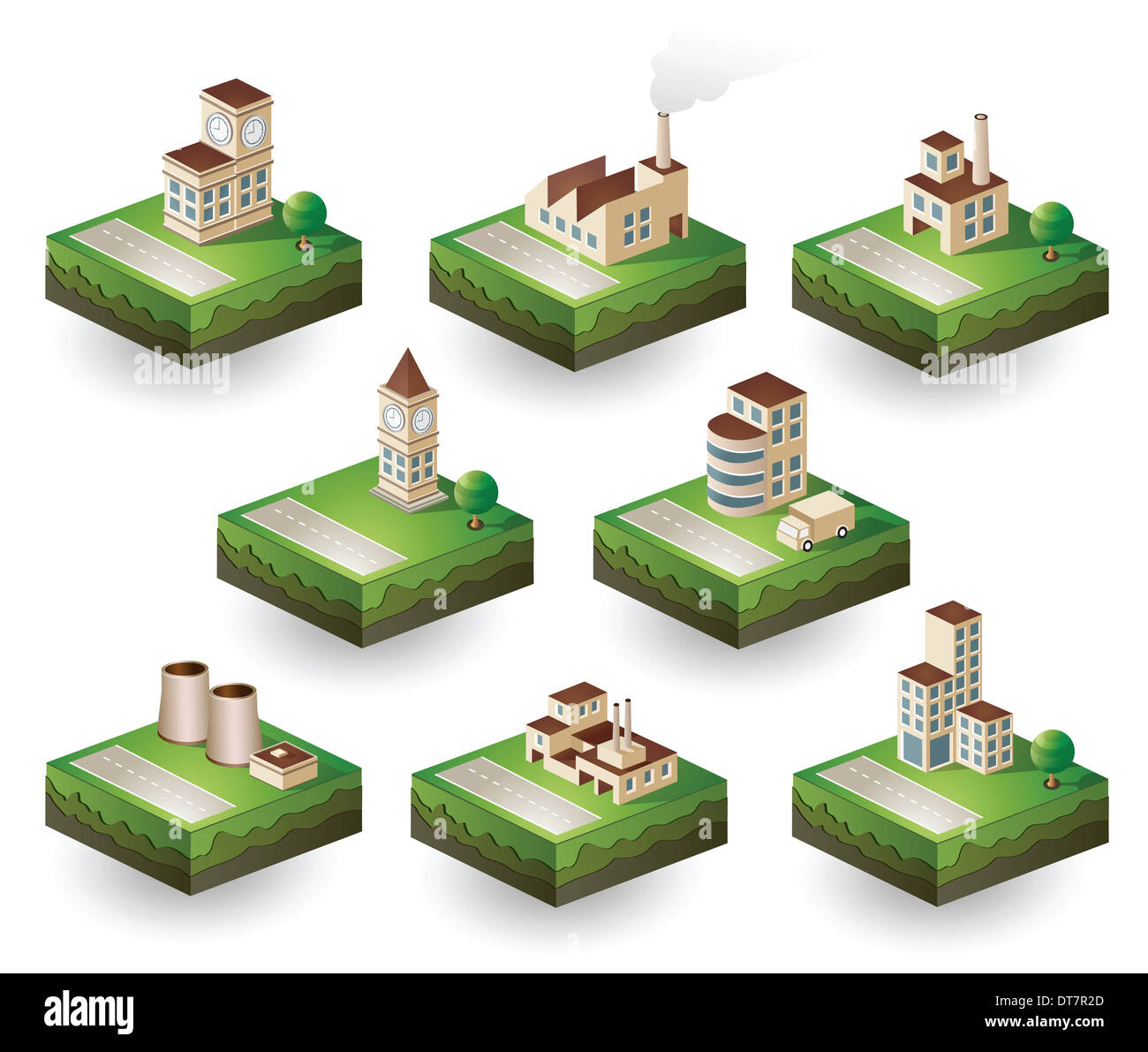 Set of icons isometric to the city theme Stock Photo - Alamy