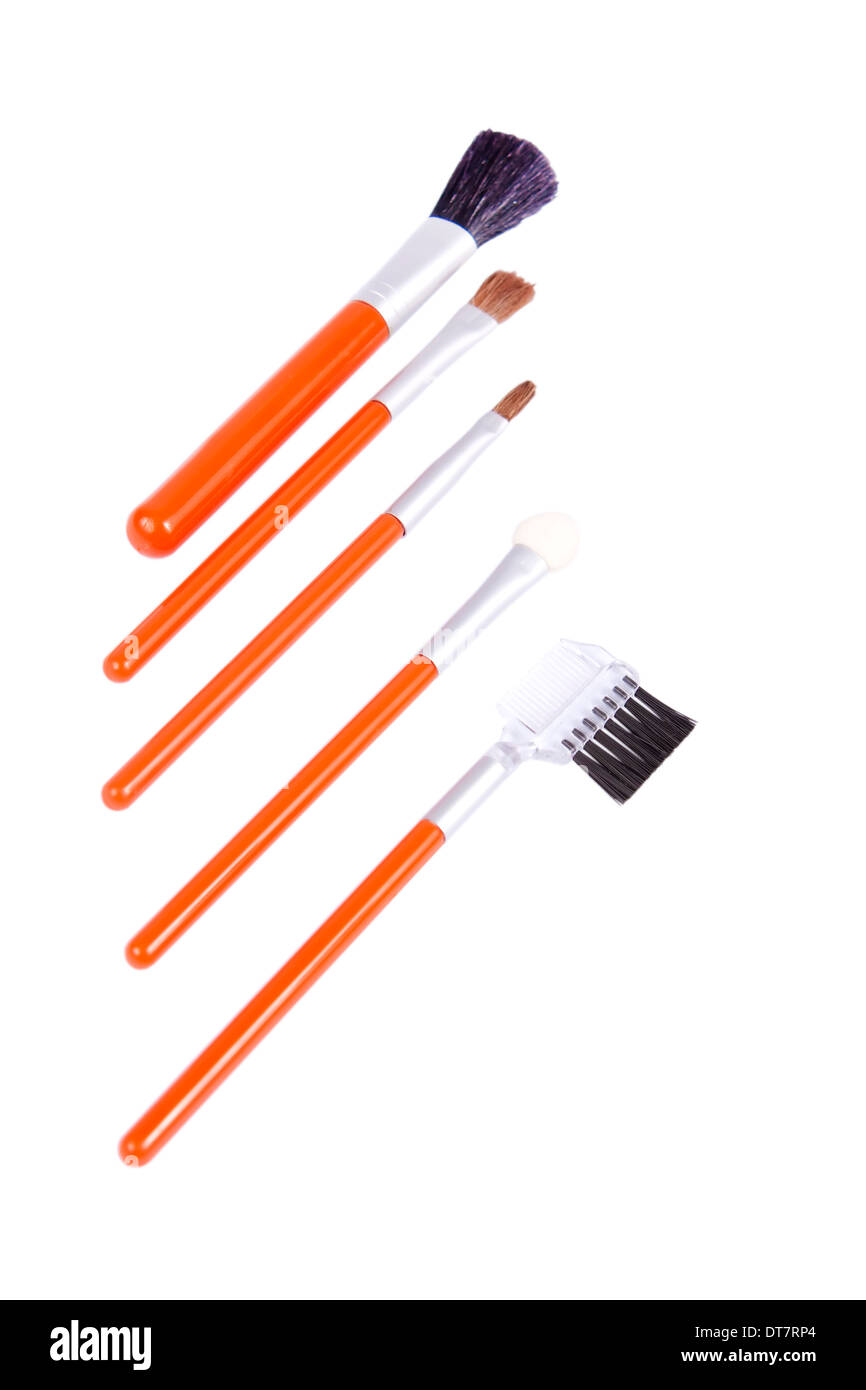 Professional make-up brushes isolated on white background Stock Photo