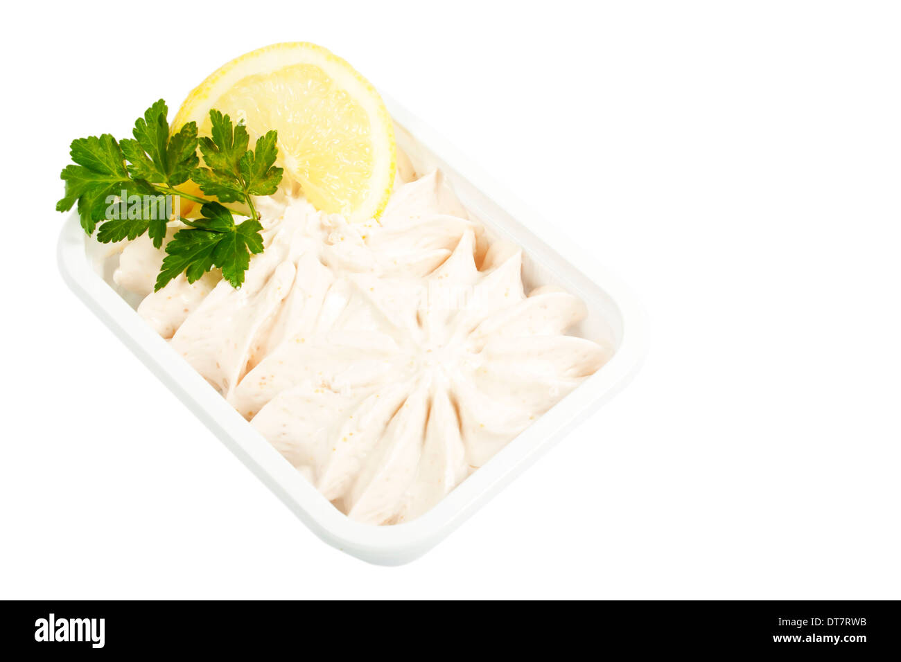 Roe with parsley and lemon isolated on white background with clipping path Stock Photo