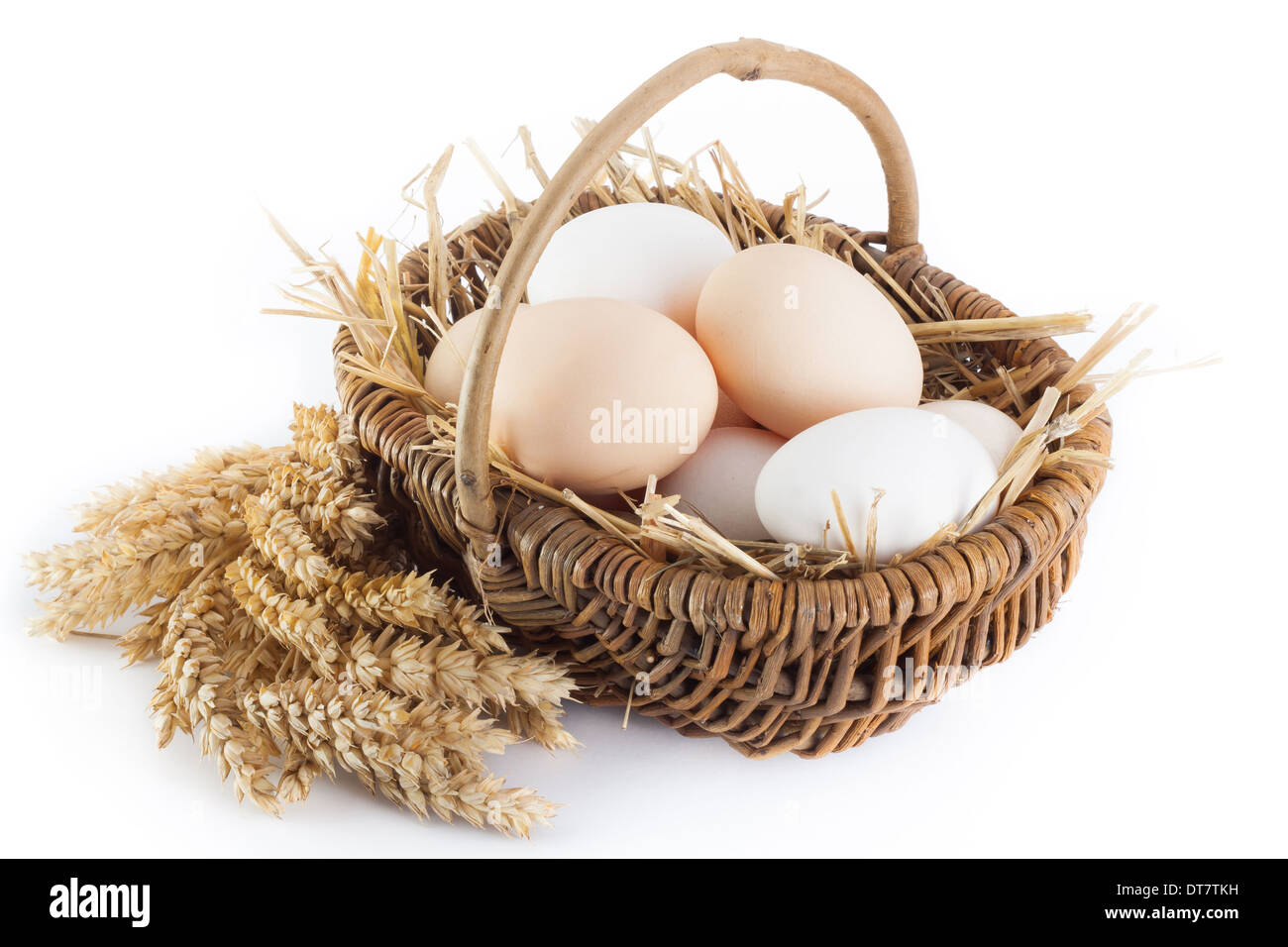 Fresh eggs from farm without GMO Stock Photo