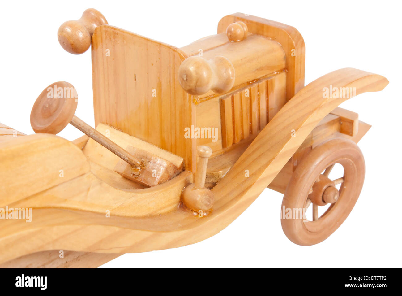 Wooden Toy Car isolated on white background Stock Photo - Alamy
