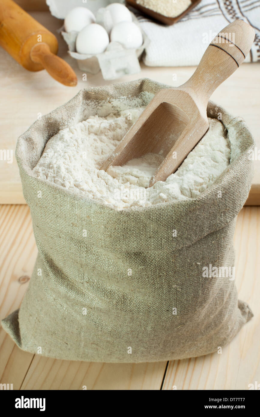 Jute sack whole grain flour hires stock photography and images Alamy