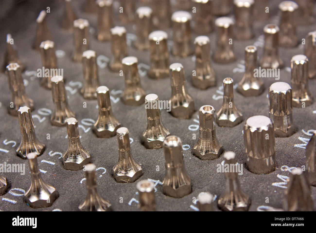 Image of various heads of screwdriver - various sizes Stock Photo