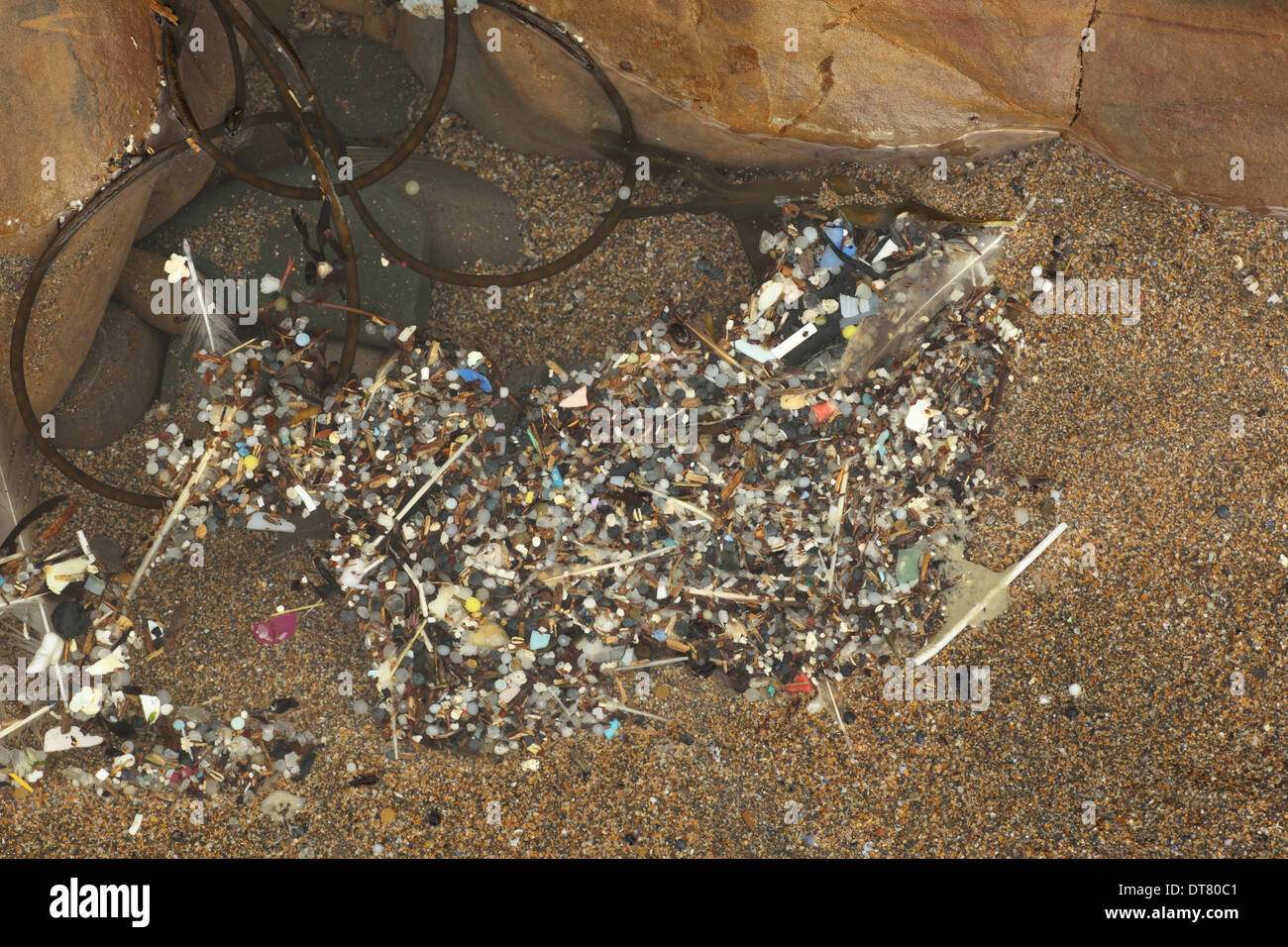 'Nurdles', plastic pellets and other broken down plastic debris in