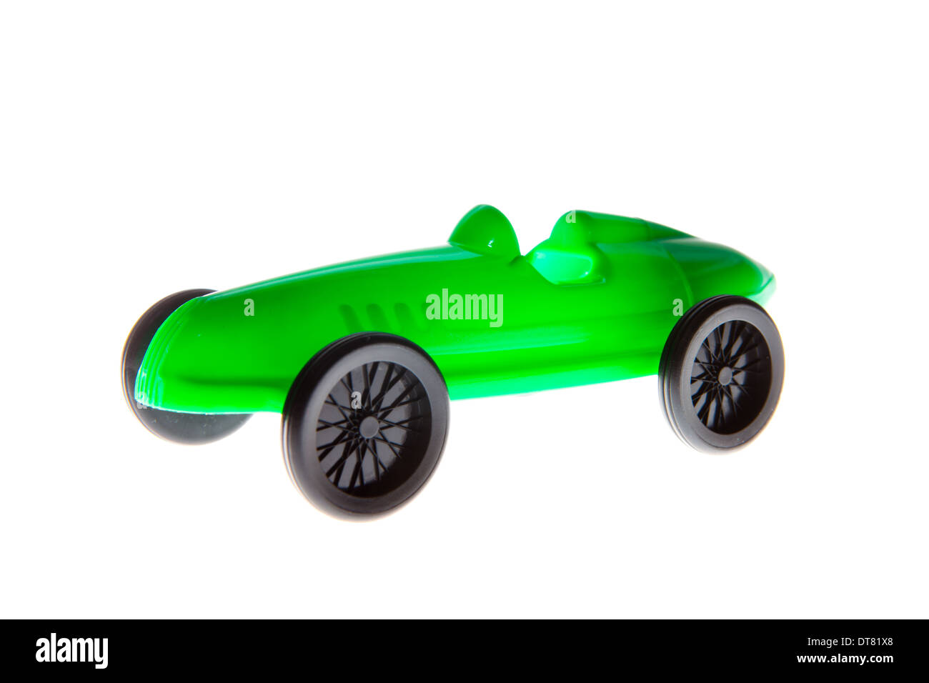 Green Toy Car isolated on white Stock Photo