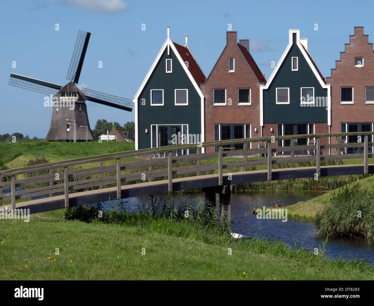 Picturesque scenery in the Dutch city of Volendam. Stock Photo