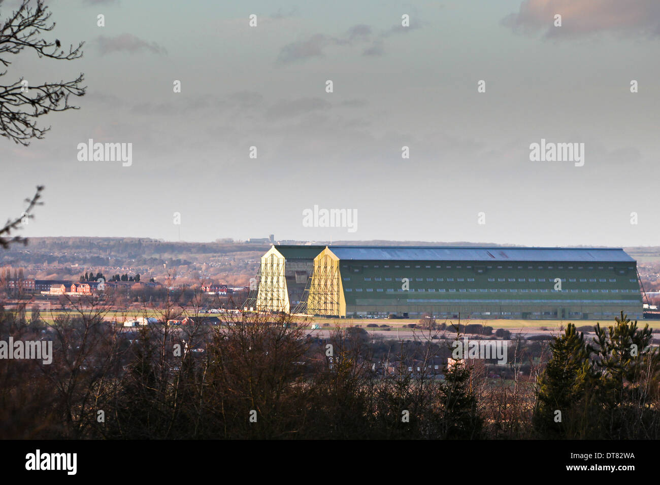 The iconic hangars at Cardington,Bedfordshire.home to the ill fated R101 airship Stock Photo