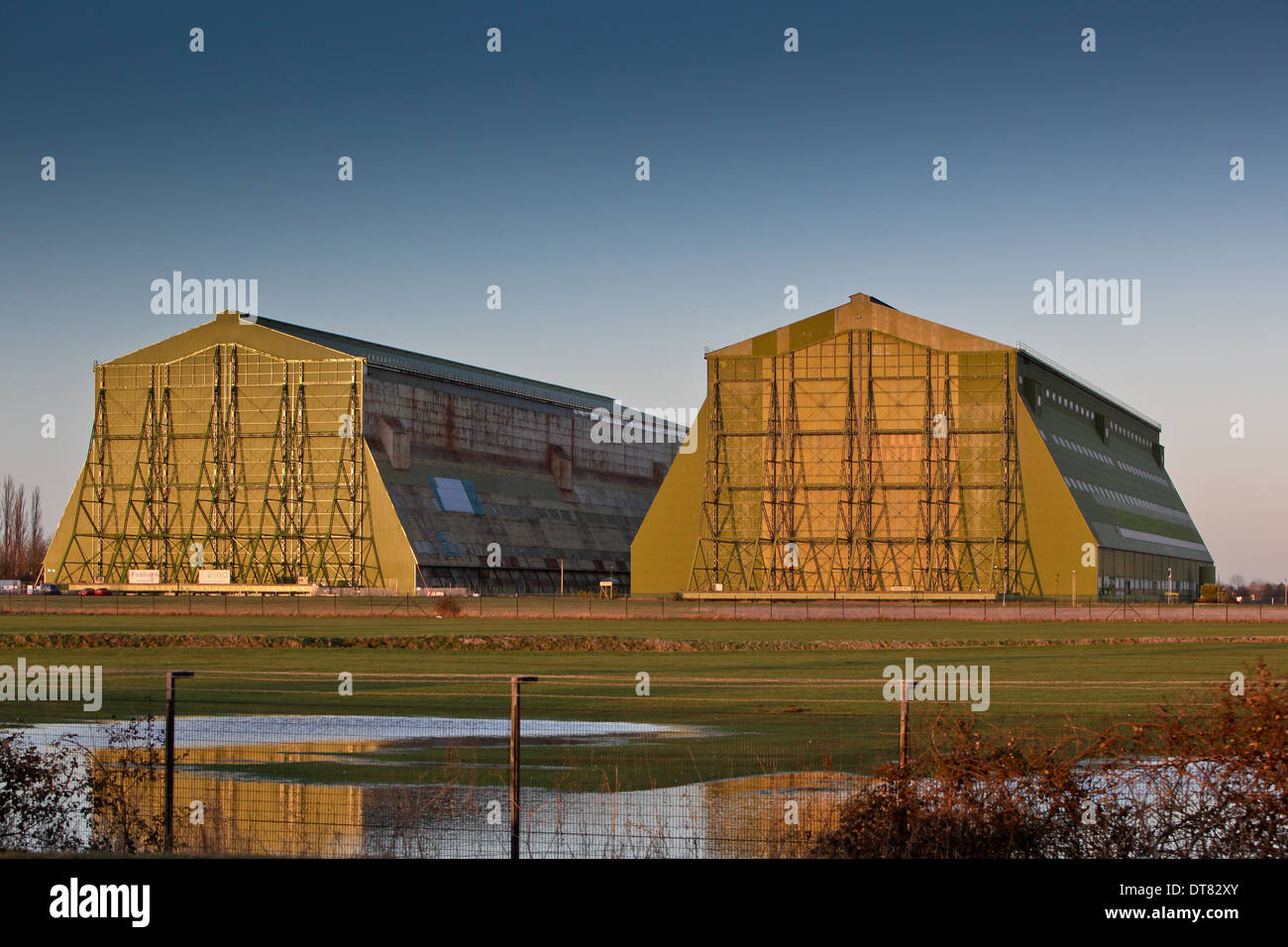The iconic hangars at Cardington,Bedfordshire.home to the ill fated R101 airship Stock Photo