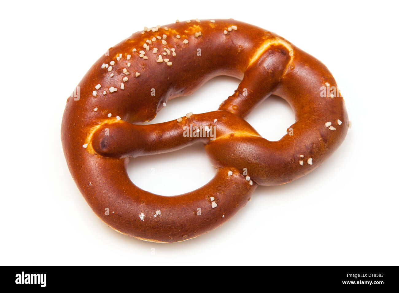 Rock salt pretzel isolated on a white studio background Stock Photo Alamy