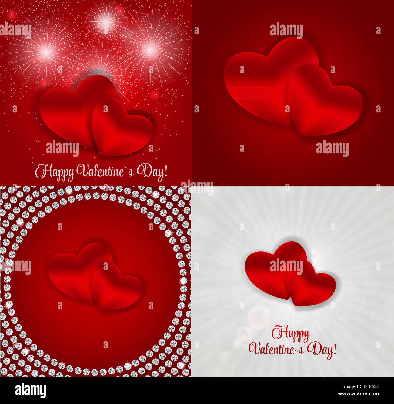 Happy Valentines Day Card with Heart. Vector Illustration Stock Photo ...