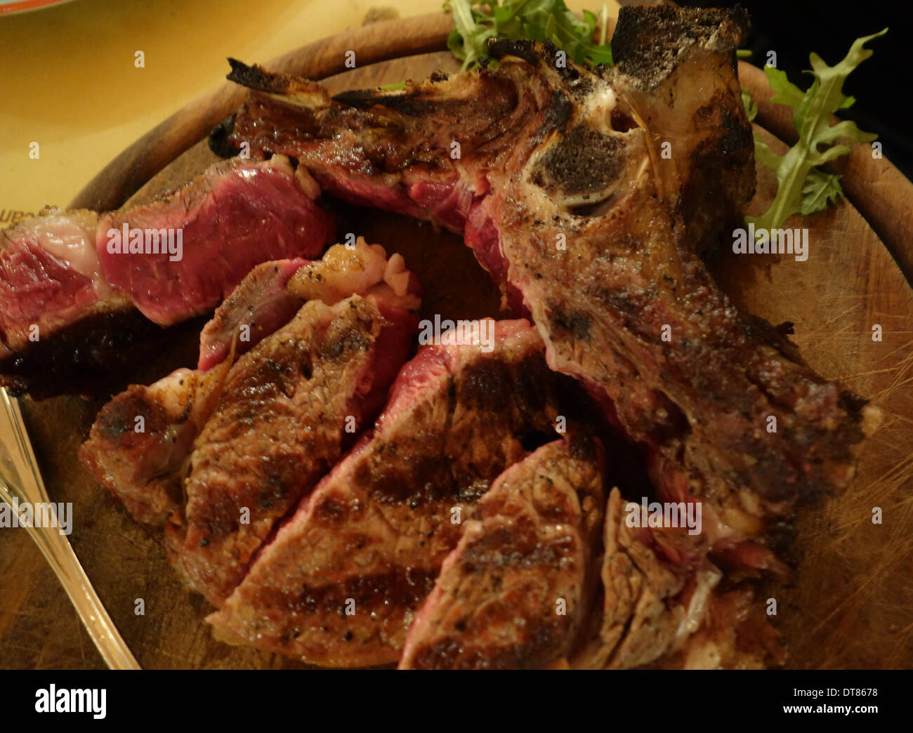 Rare steak, cut into slices Stock Photo Alamy