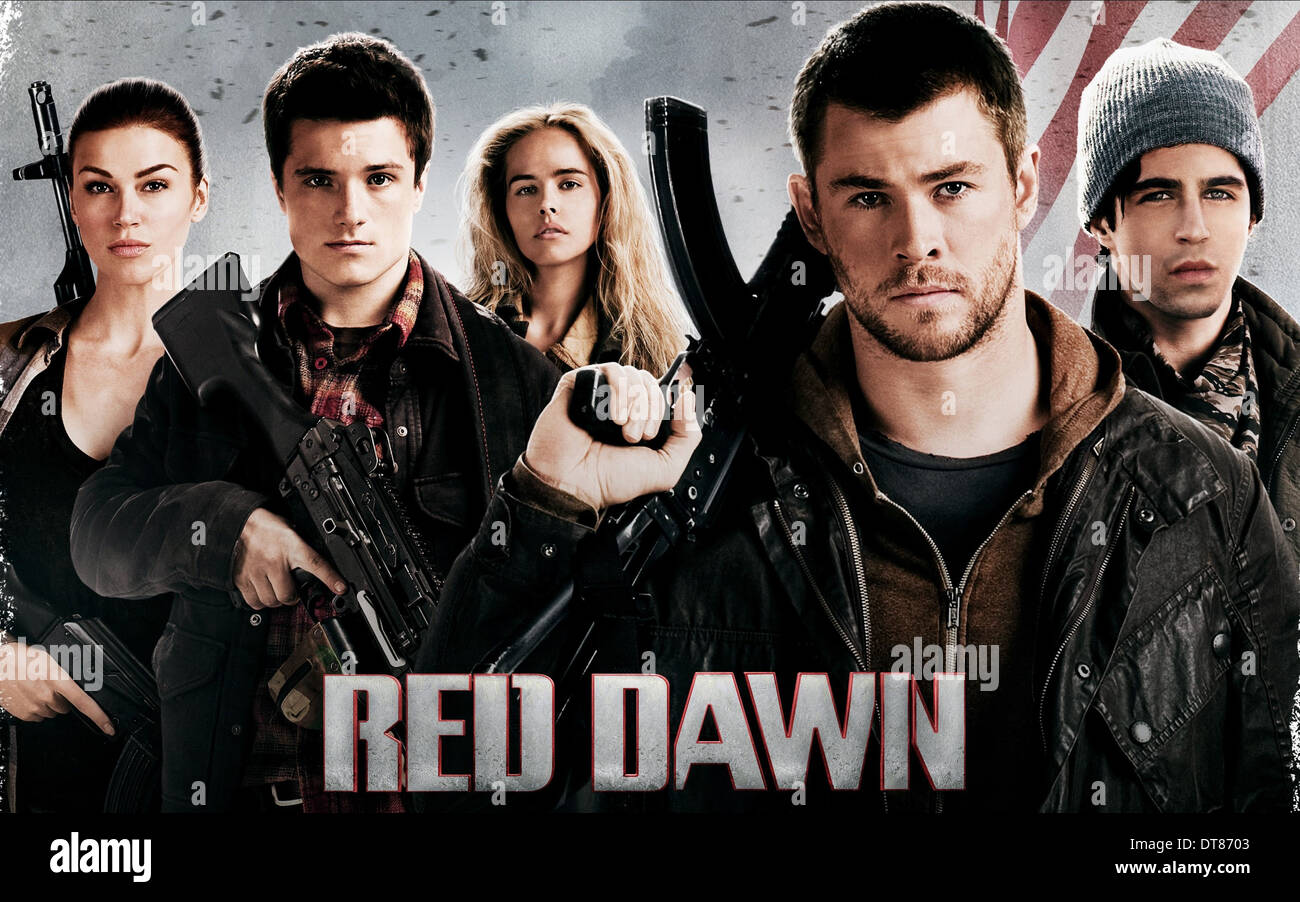 Palicki Hutcherson Lucas Hemsworth Poster Red Dawn 12 Stock Photo Alamy