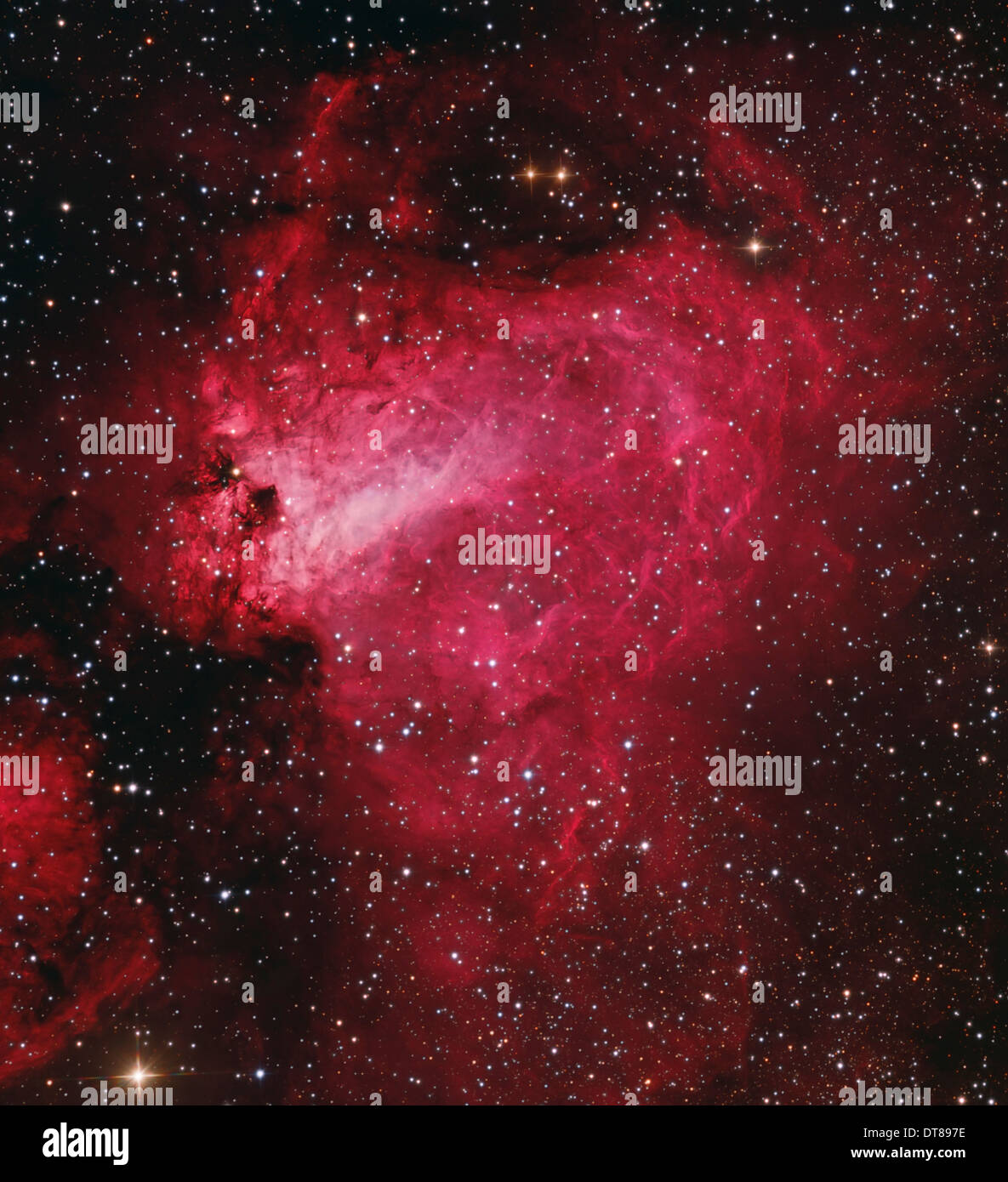 Messier 17, The Swan Nebula in Sagittarius. Stock Photo