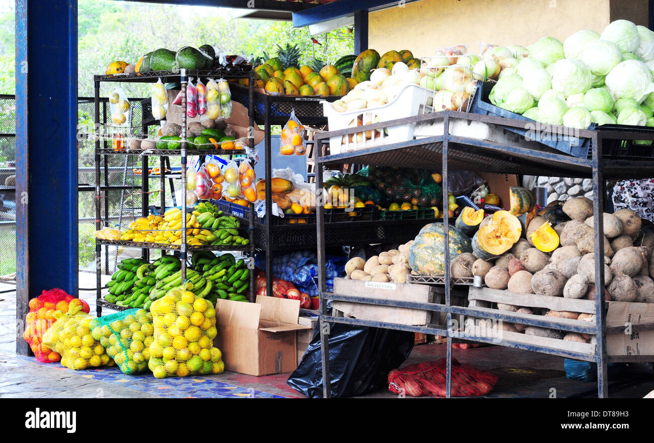 Rural latin american fruit and vegetables market Stock Photo