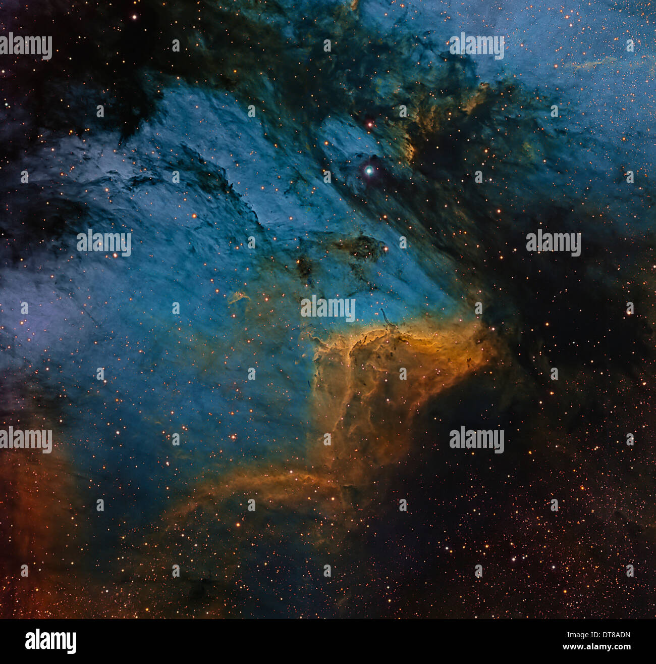 The Pelican Nebula, an H II region in the constellation Cygnus. Stock Photo