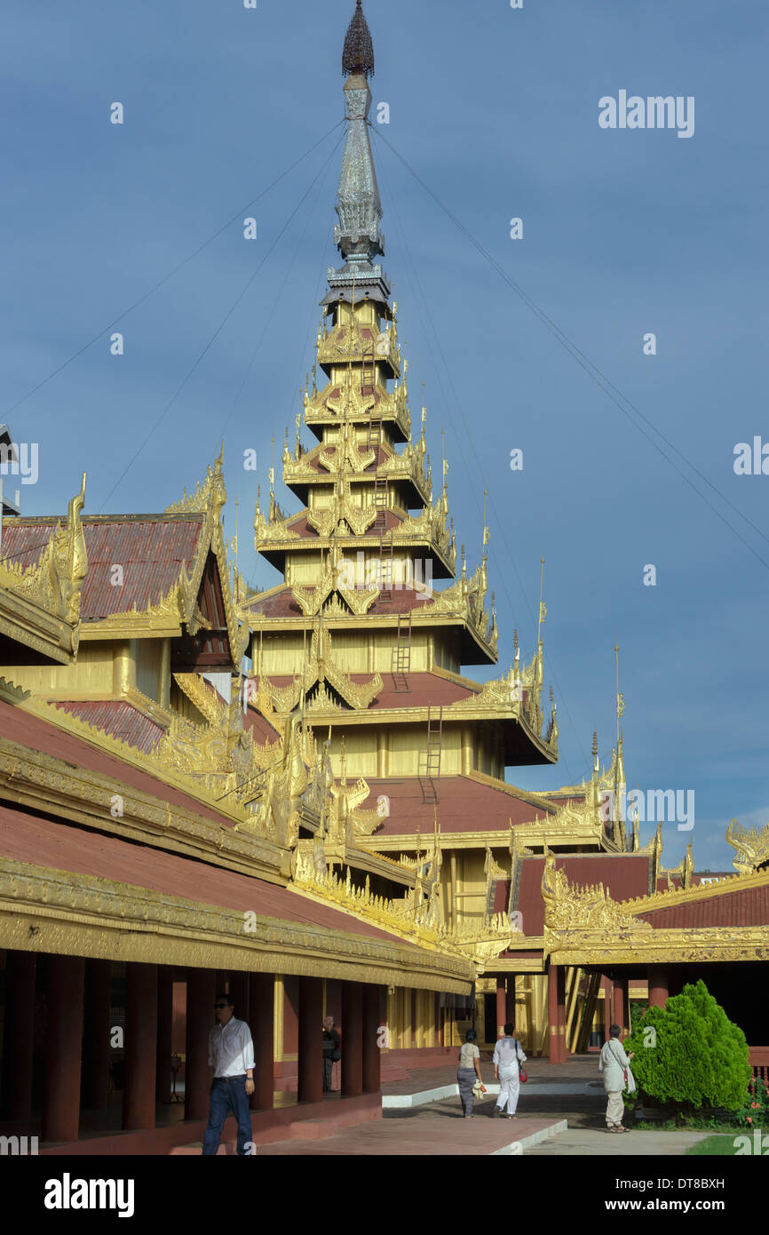 Great Audience Hall, Royal Palace, Mandalay, Myanmar Stock Photo