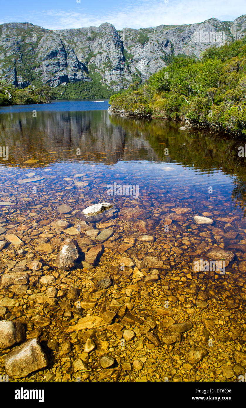 Crater Lake, near the start of the Overland Track Stock Photo