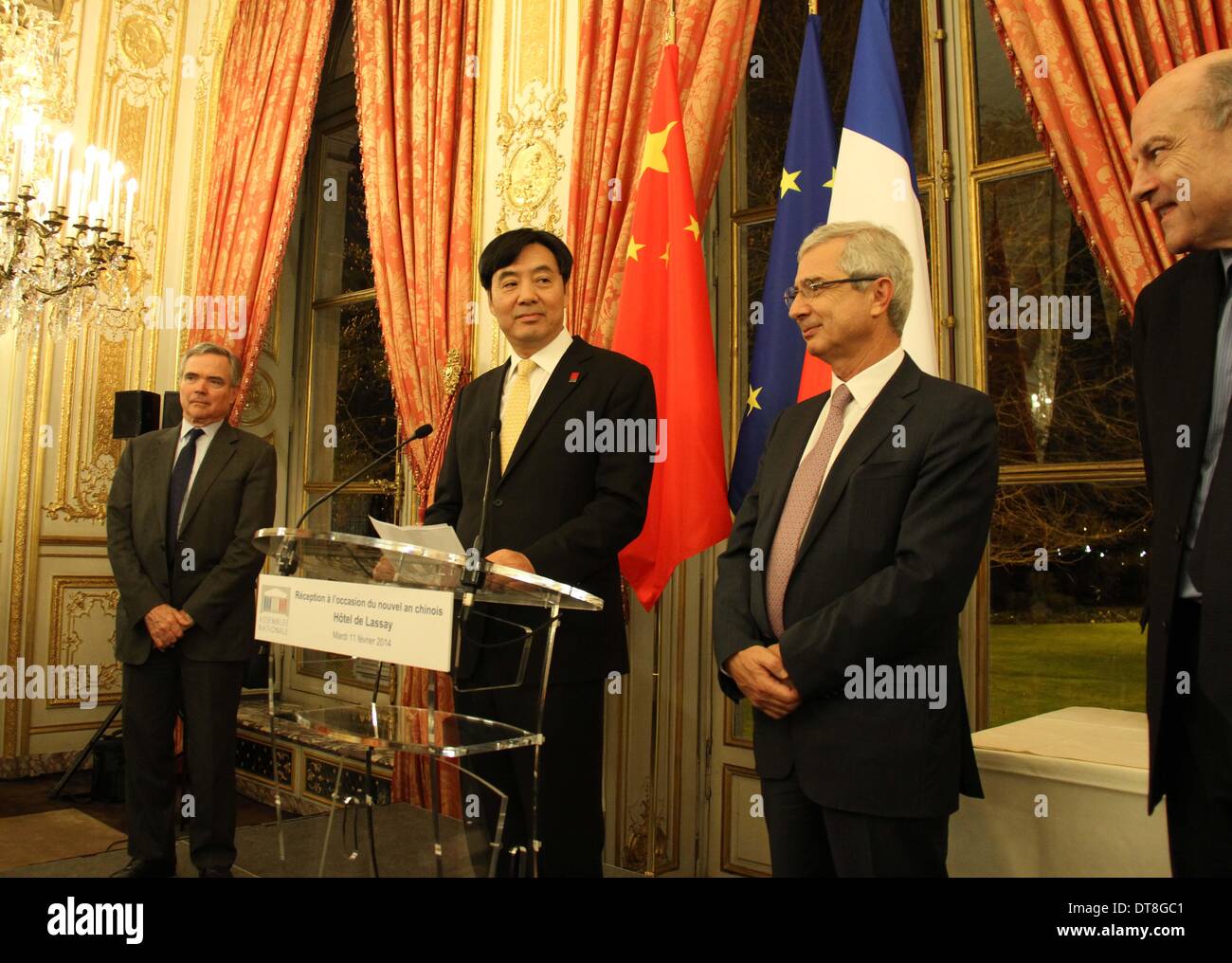 Paris, France. 12th Feb, 2014. Chinese ambassador to France Zhai Jun