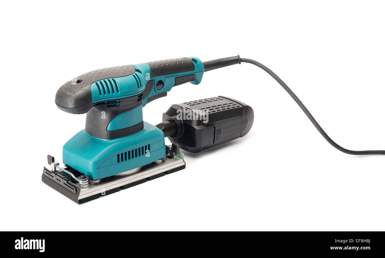 Electrical sander on white background Stock Photo