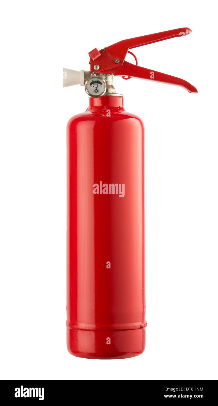 Fire extinguisher on white background Stock Photo