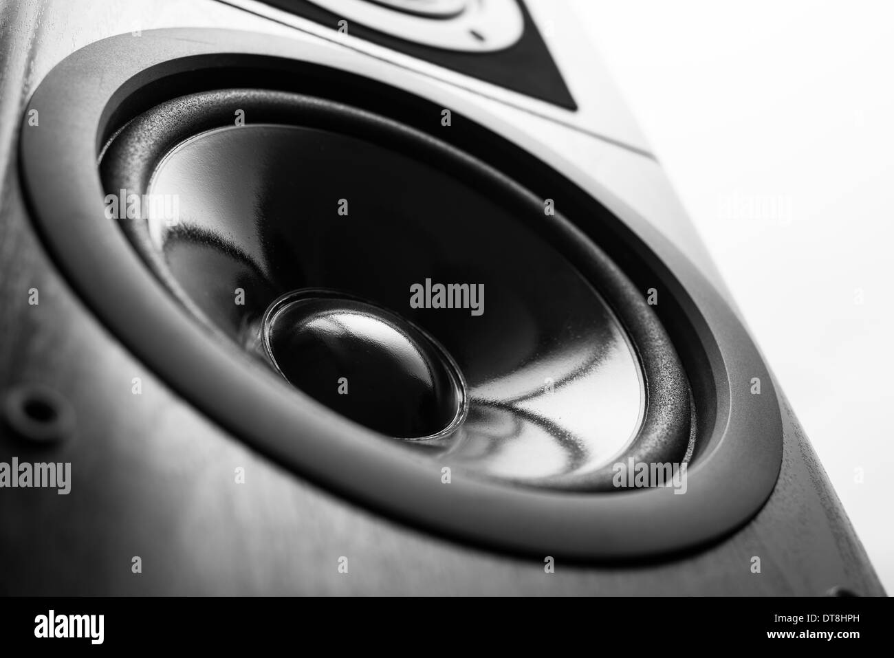 Black audio speaker, stereo equipment Stock Photo Alamy