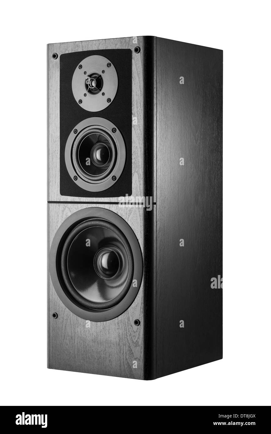 Black audio speaker, stereo equipment Stock Photo Alamy