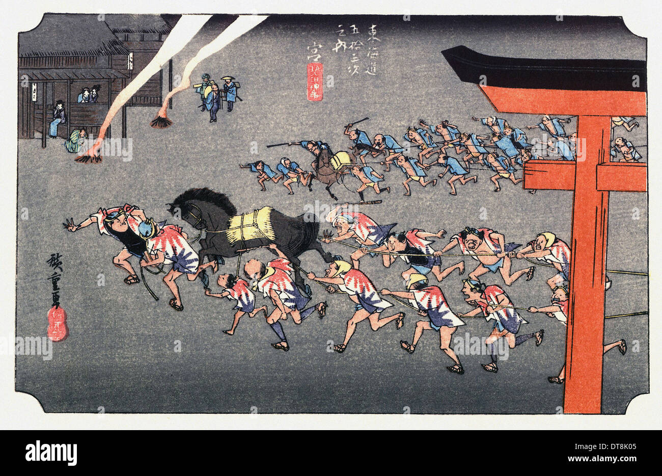 Utagawa Hiroshige - 歌川 広重 - The 53 Stations of the Tokaido - Miya Stock ...