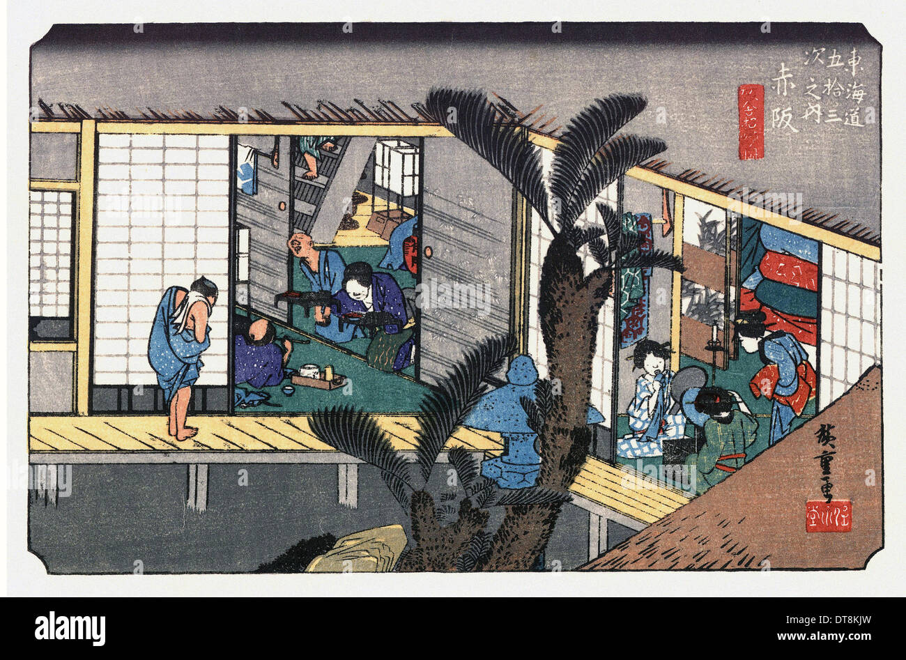 Utagawa hiroshige the 53 stations of the tokaido akasaka hi-res stock ...