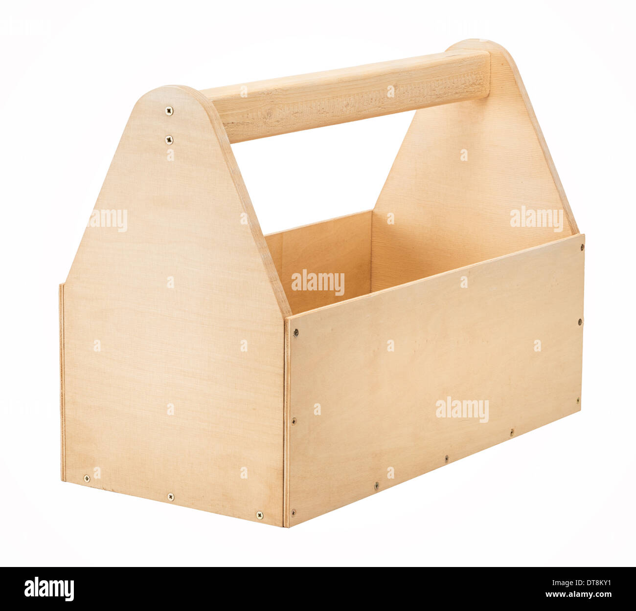 Empty wooden toolbox isolated on white Stock Photo - Alamy