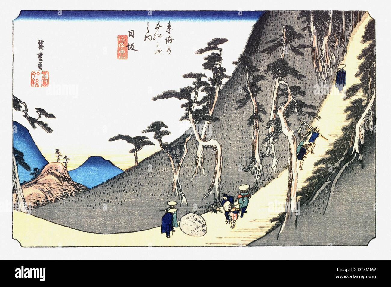 Utagawa Hiroshige - 歌川 広重 - The 53 Stations of the Tokaido - Nissaka Stock Photo