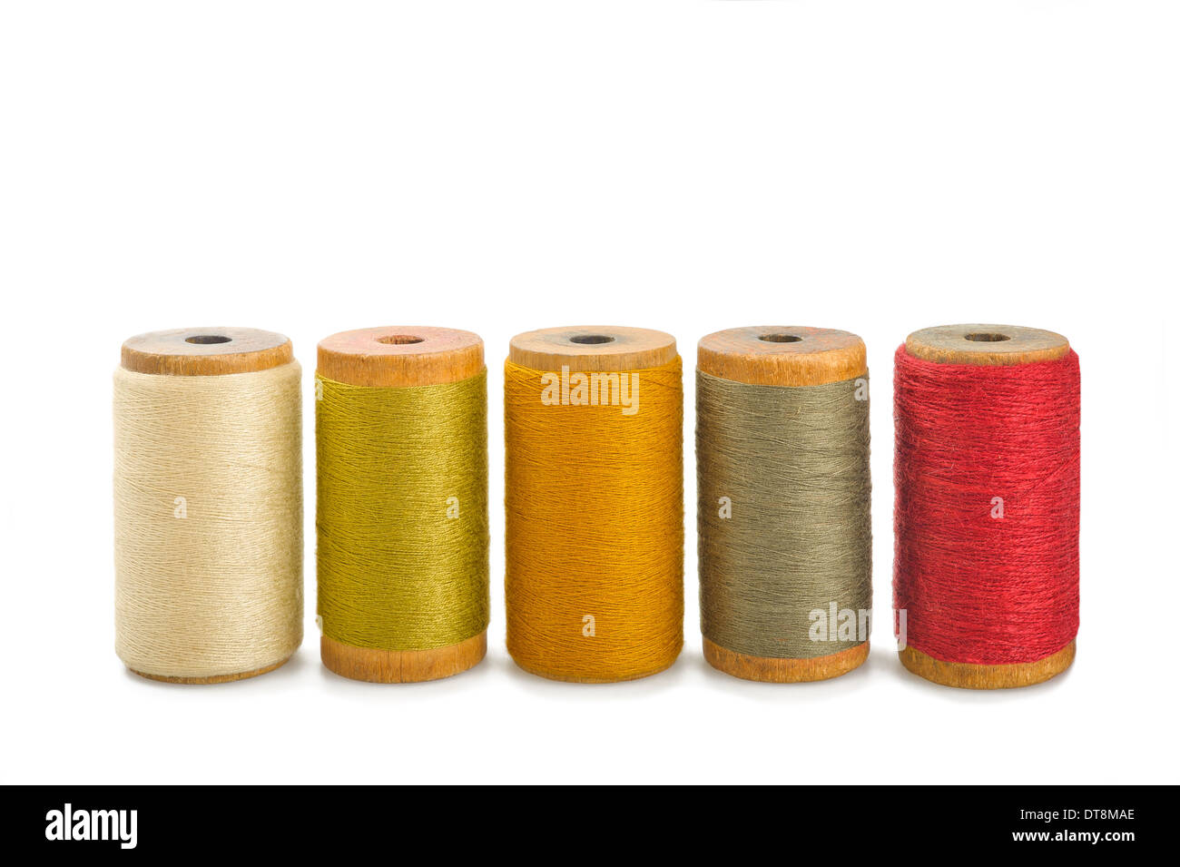 Colored spools of cotton thread Stock Photo