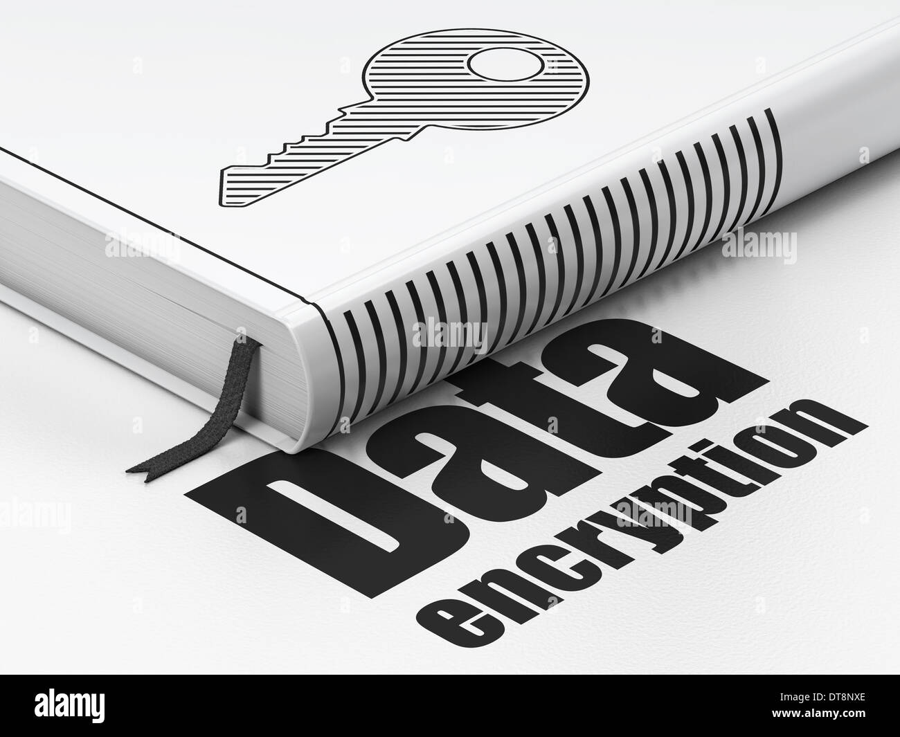Security concept: book Key, Data Encryption on white background Stock ...
