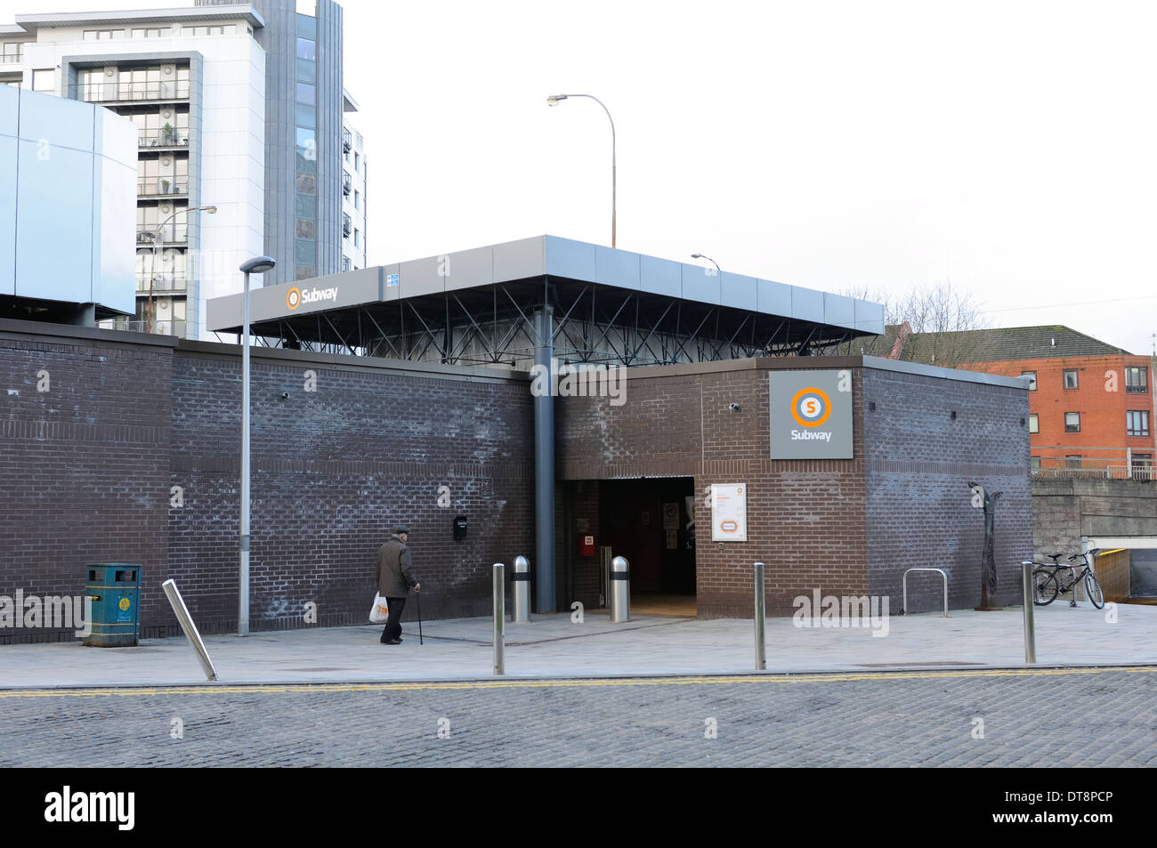 Cowcaddens underground station entrance in Glasgow, Scotland, UK Stock Photo