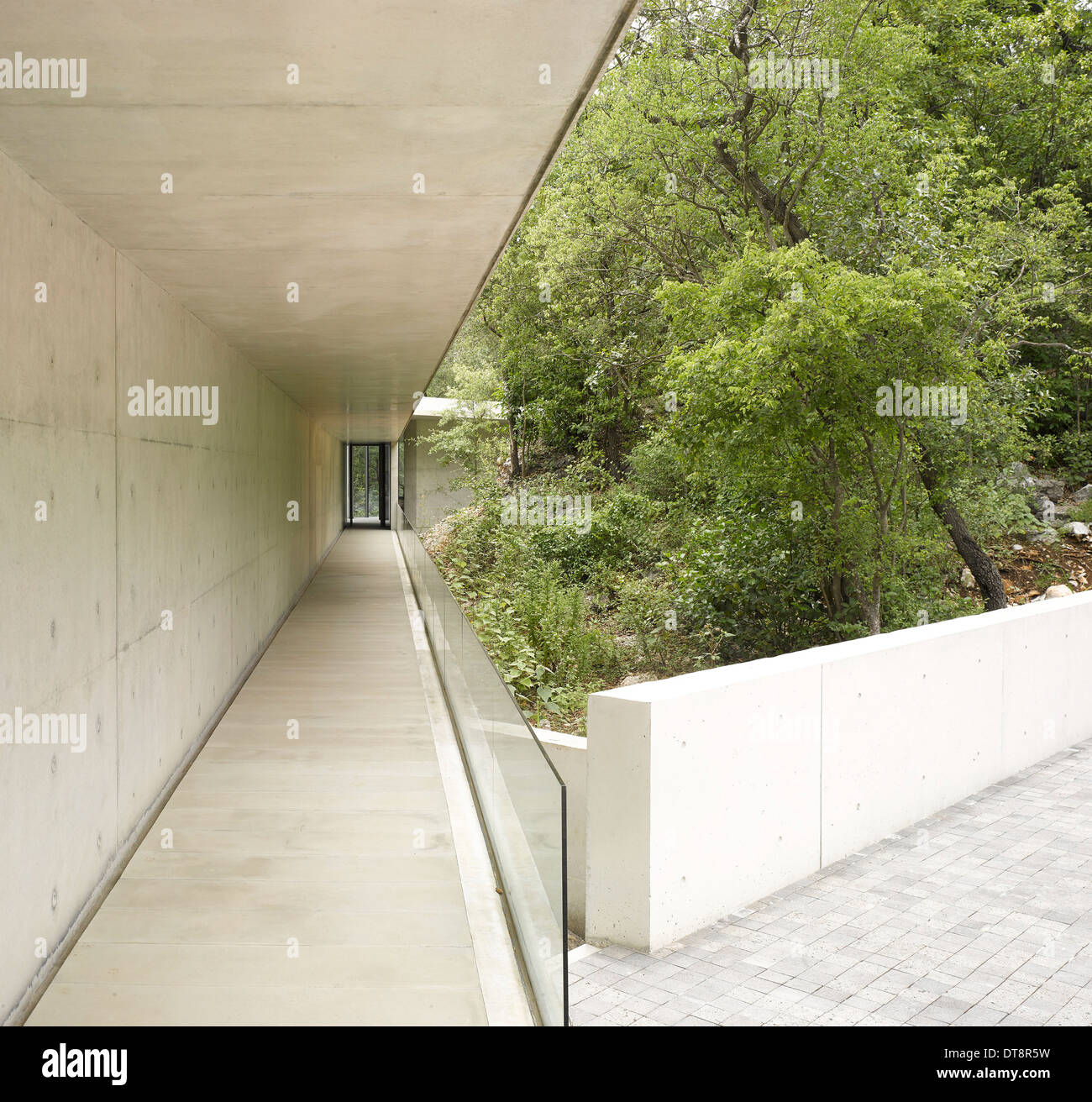 Casa Monterrey, Monterrey, Mexico. Architect: Tadao Ando, 2013. Formal entrance corridor. Stock Photo