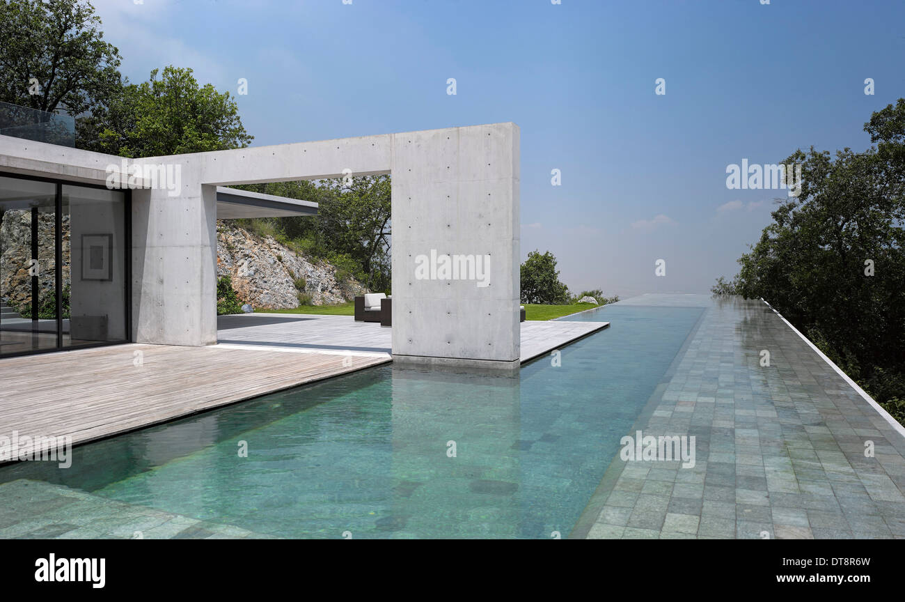 Casa Monterrey, Monterrey, Mexico. Architect: Tadao Ando, 2013. Overall pool view. Stock Photo