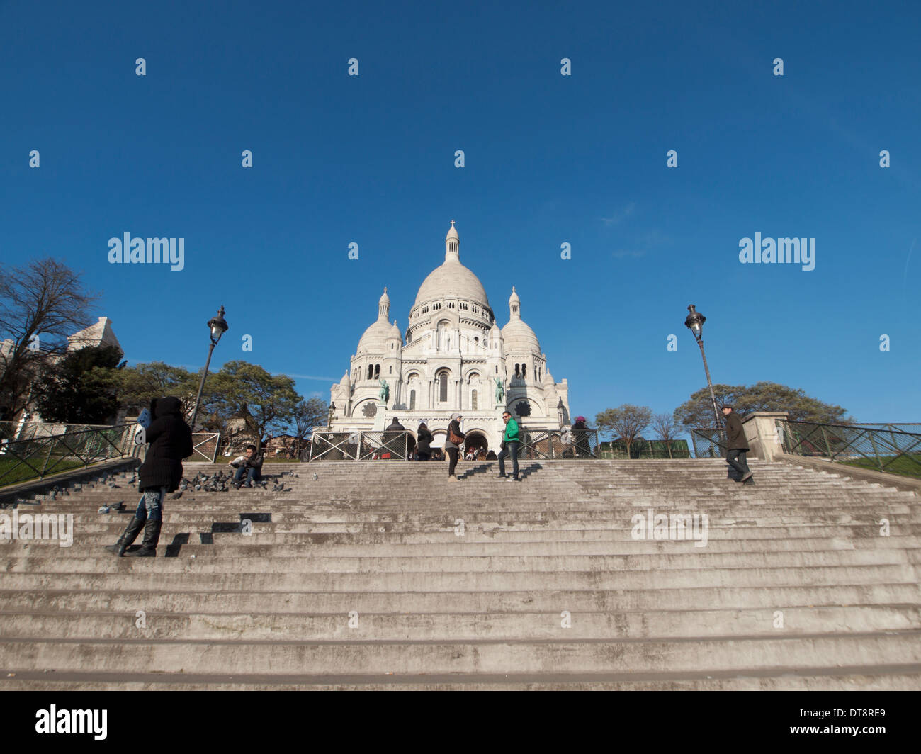 Basilica of the Sacre Coeur in Montmartre Paris Stock Photo