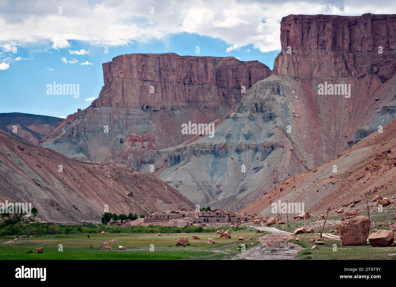 View of the canyons at the Band-e-Amir National Park June 27, 2012 in Bamyan, Afghanistan. The park is known as Afghanistan's Grand Canyon. Stock Photo