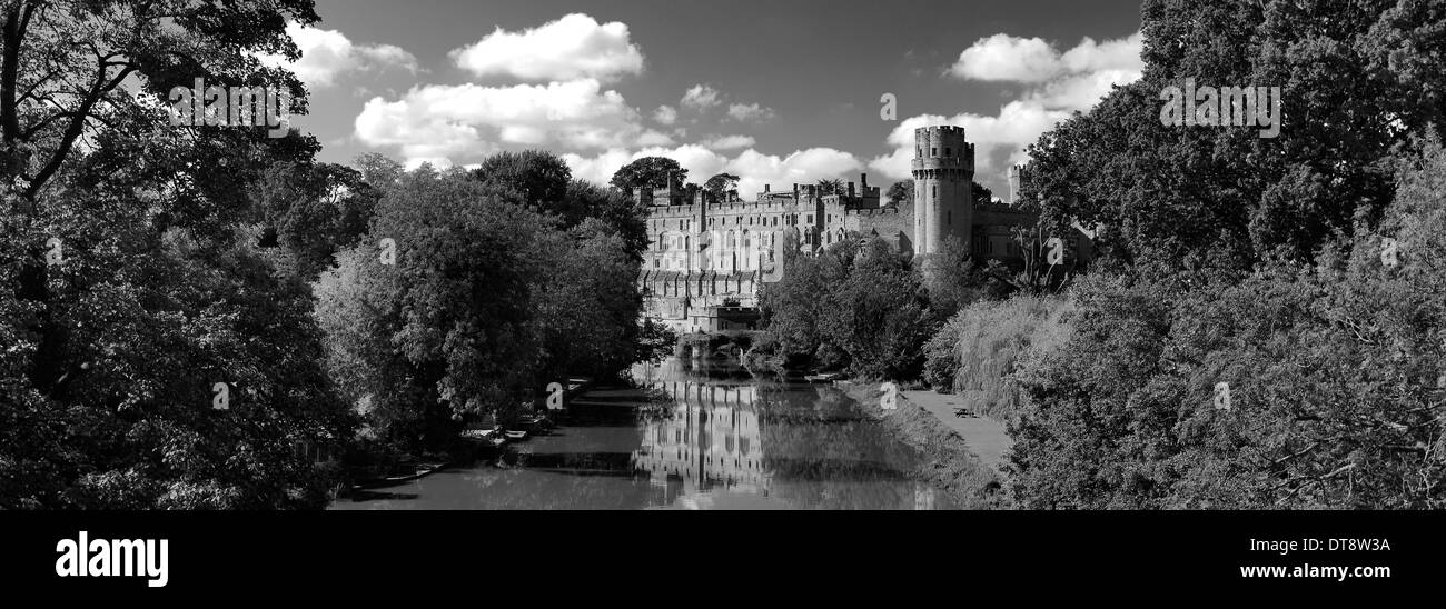 Summer view over Warwick Castle on the River Avon, Warwickshire, England; Britain; UK Stock Photo