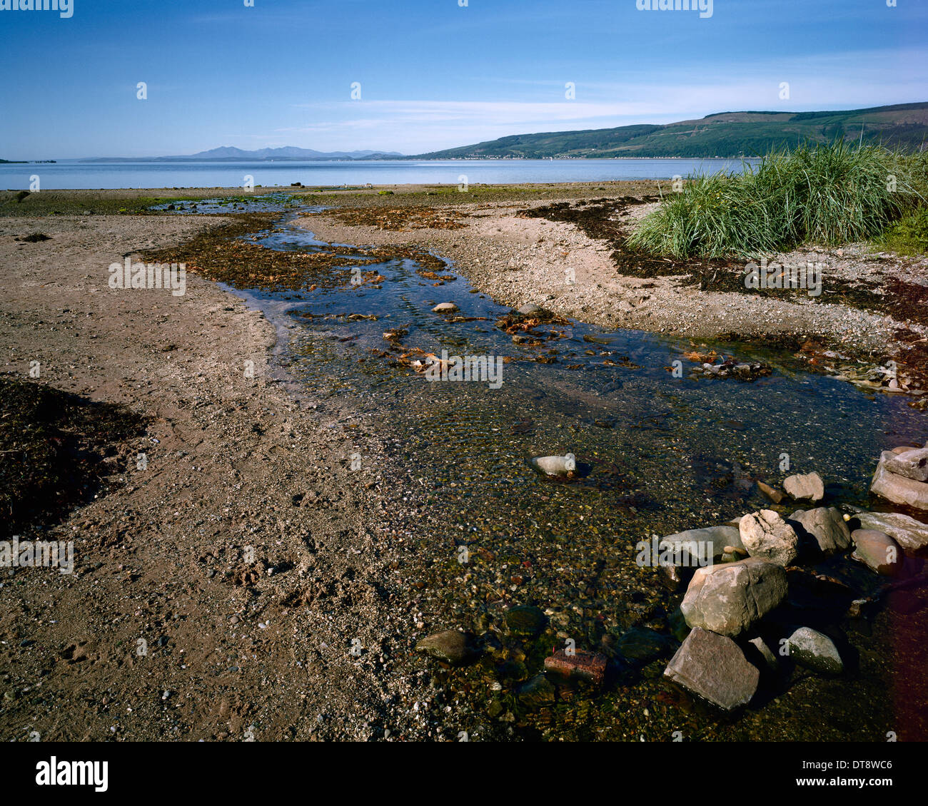 Beach at Lunderstone Bay in the Firth of Clyde Stock Photo