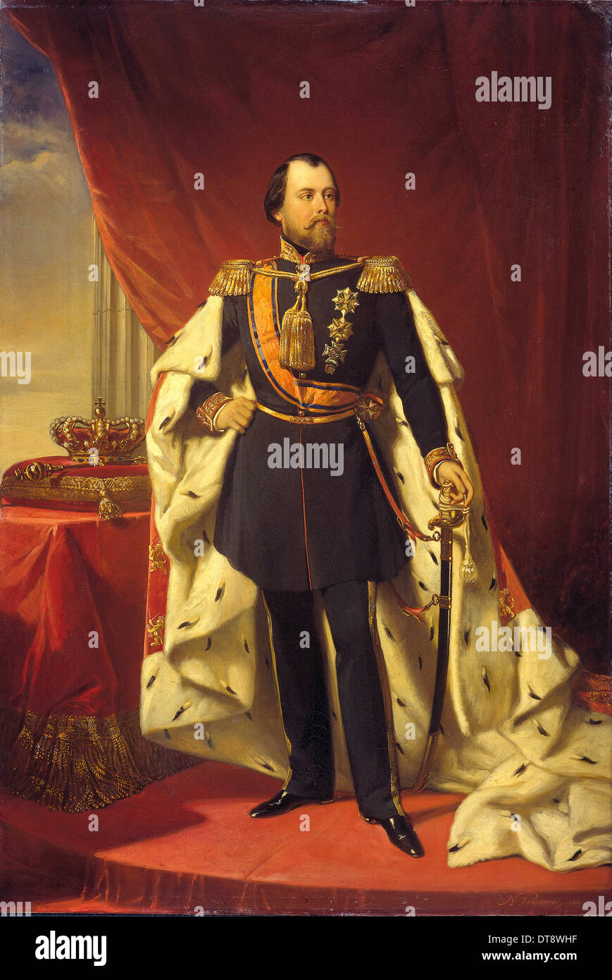 William III (1817-1890), King of the Netherlands, 1856. Artist: Pieneman, Nicolaas (1809-1860) Stock Photo