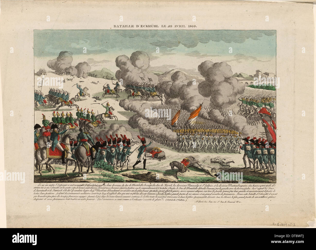 The Battle of Eggmühl on 22 April 1809, ca 1809. Artist: Anonymous Stock Photo