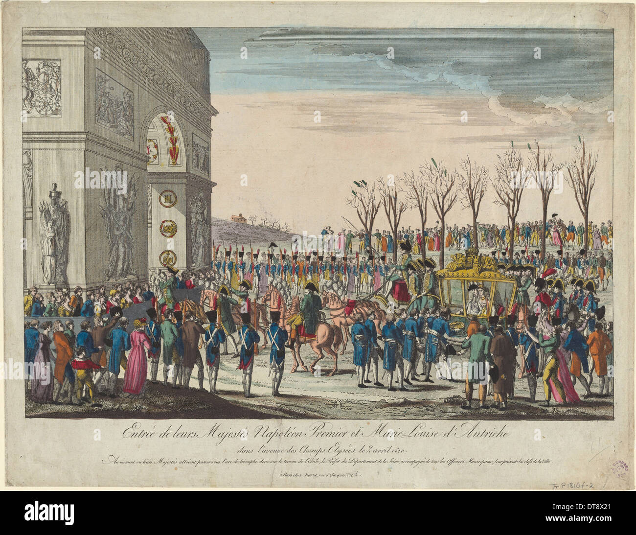 The wedding procession of Napoleon and Marie-Louise  along the Champs Elysées on 2nd April 1810, 181 Artist: Anonymous Stock Photo