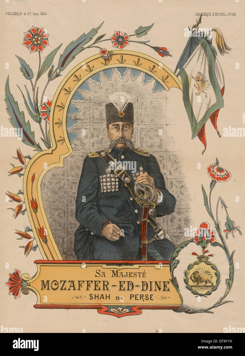 Mozaffar ad-Din Shah Qajar (1853-1907), Shahanshah of Persia, 1896. Artist: Anonymous Stock Photo