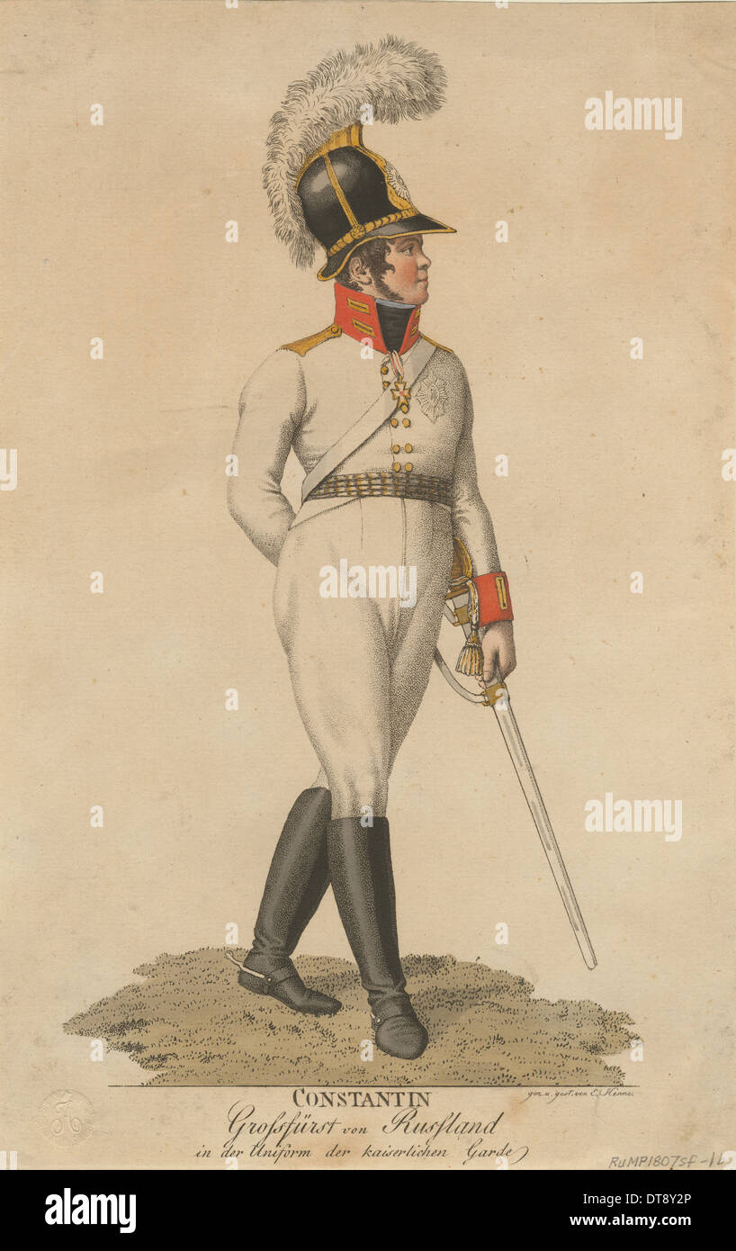 Portrait of Grand Duke Constantine Pavlovich of Russia (1779-1831), 1807. Artist: Henne, Eberhard Siegfried (1759-1828) Stock Photo