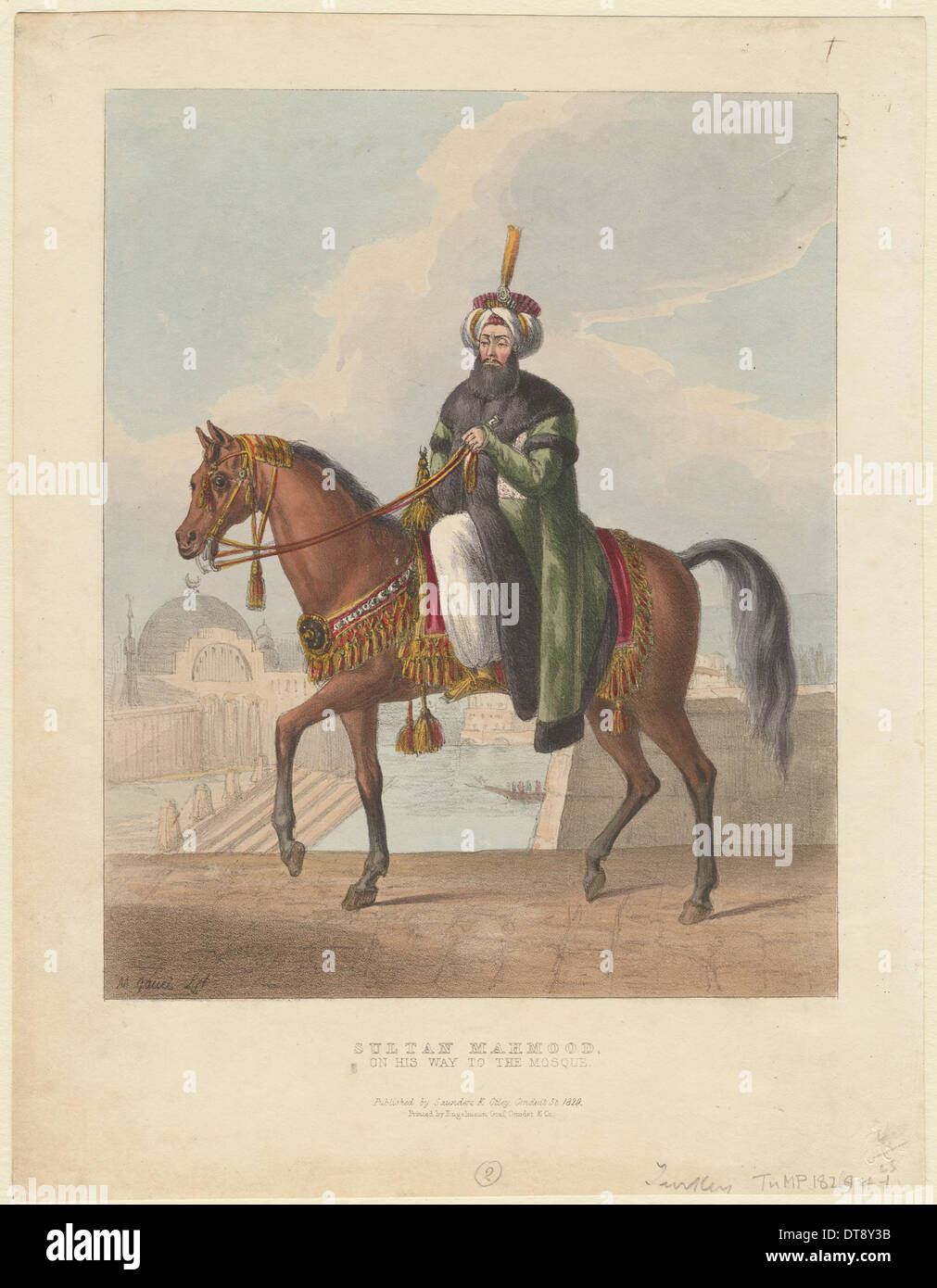 Portrait of Mahmud II (1785-1839), Sultan of the Ottoman Empire, 1829. Artist: Gauci, M. (active 19th century) Stock Photo