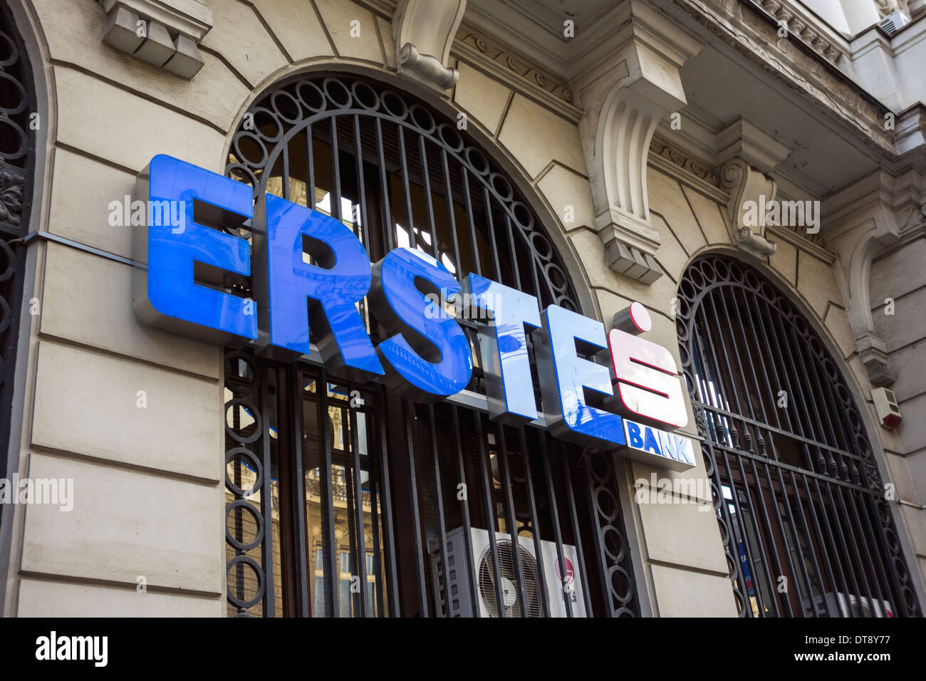 Erste Bank sign in Kneza Milosa street in Belgrade, Serbia Stock Photo