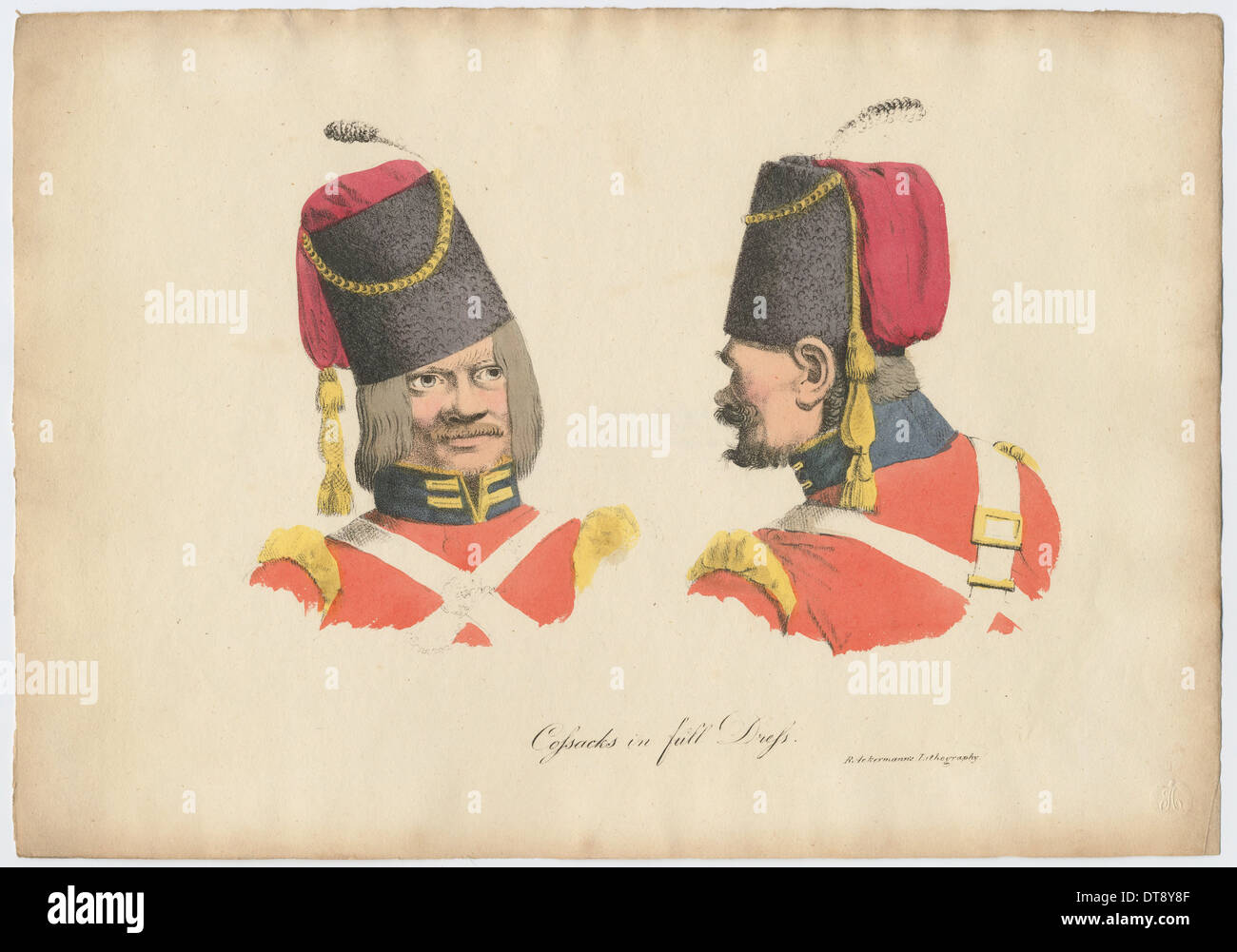 The Cossack uniform, 1820. Artist: Ackermann, Rudolph (1764-1834) Stock Photo